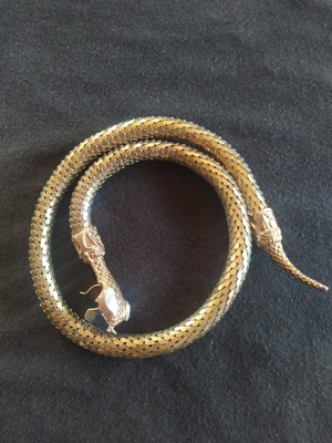 Whiting And Davis 1960's Gold Mesh Snake Necklace