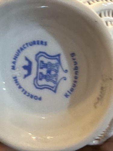 klausenburg Porcelain Small Reticulated Floral Center Bowl 2x4 In - Picture 6 of 7