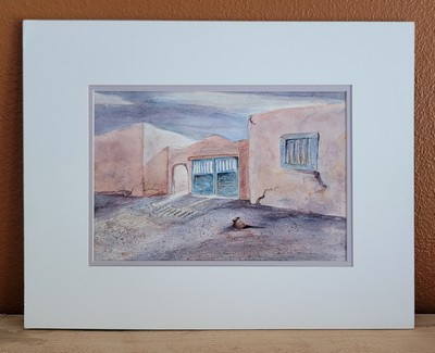 Colorado Artist LYNNE MILLIKEN Original Watercolor - ''Taos Gate'', 11x14, Matted