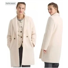 J.Crew Daphne Italian Boiled Wool Topcoat Ivory Cream BM955 Womens Size 22 NEW