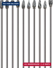 10Pcs Long Carbide Burr Set 1/8" Shank for Dremel Die Grinder Metal Porting Bits
