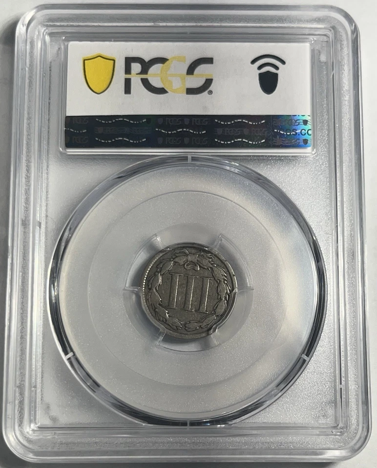 1874 THREE CENT NICKEL GRADED PCGS VG08 - Image 2 of 2