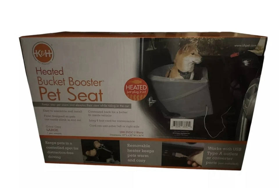 K&H Heated Bucket Booster Dog Car Seat for Car NIB - LARGE - Image 4 of 4