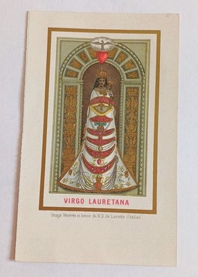 Altes Bild Gottesmutter Jungfrau Lauretana Bild verehrt und gesegnet von N.D. de Lorette 