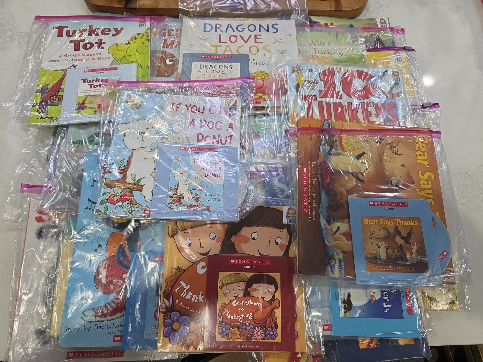 Lot of 31 Scholastic Childrens Books with CD Narrated Audio Educational Set