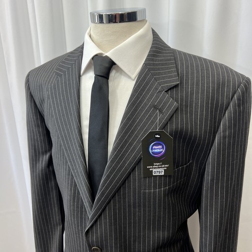 RACING GREEN Charcoal Pure Wool Super 100s 2 Piece Suit C44R W38 L32 - Picture 5 of 22