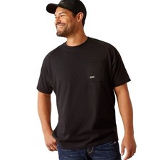 Ariat Rebar Cotton Strong Logo T-Shirt Mens Size XXL Black Short Sleeve Tee