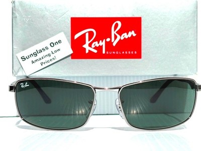 NEW Ray Ban Gunmetal Silver Frame Dark Green Lens Sunglass RB 3498