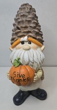 Gnome Give Thanks Fall Pinecone Indoor Outdoor Garden Home Decoration Figurine