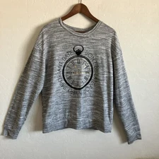 Disney Shirt Alice Through Looking Glass Womens XL Gray Black Long Sleeve Movie