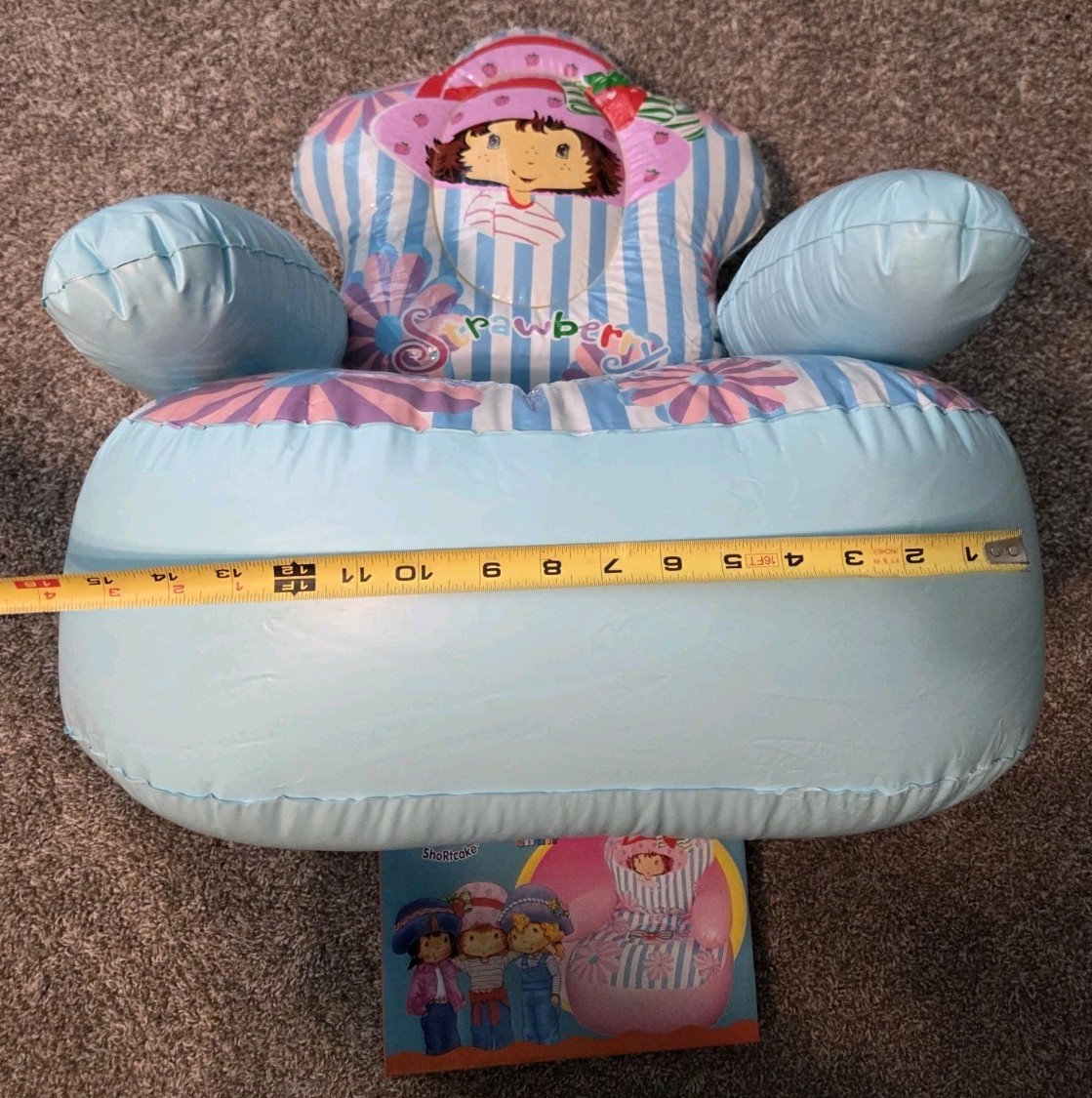 NEW VTG NOS BLUE STRAWBERRY SHORTCAKE CHILDS INFLATABLE BLOWUP