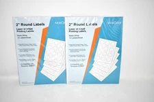 MaxGear 2" Round Printable Sticker Labels Matte White, Inkjet & Laser, 60 Sheets