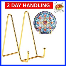 6 Inch Plate Stands for Display, 3 Pack Plate Holder Display Stand, Gold Meta...
