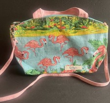 Bolso de Lona Paul Brent Coastal Life Sun N Sand Flamingos Resistente al Agua ¡EXCELENTE ESTADO USADO!