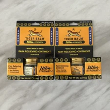 Tiger Balm Ultra Strength Pain Relieving Ointment Net Wt. 0.63 OZ 18g (2 PACK)