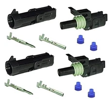  (Set of Two) 12-14-16-18 AWG Gauge 1 Pin Position Terminal Weather Pack 