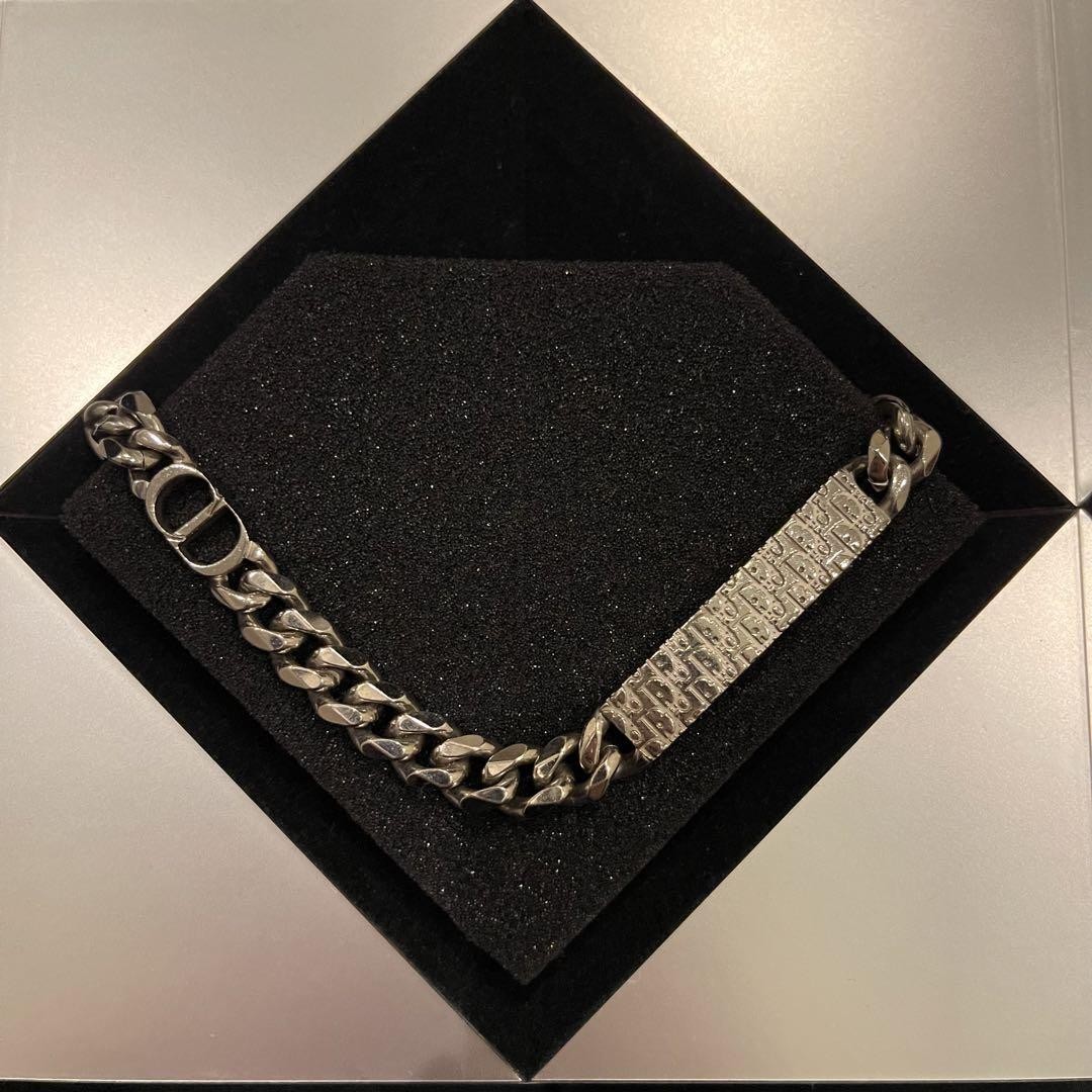 Dior Oblique Chain Link Necklace in Gold Tone