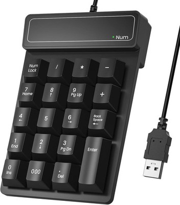 Teclado numérico con cable, teclado numérico USB de 19 teclas para ordenador