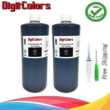 2x1000ml Black Ink Cartridges Refill Kit bottles for all Canon Premium Bulk Ink
