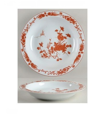 Goa Vista Alegre Red Asian Floral 12 In 2 In Deep Round Serving Platter Single 