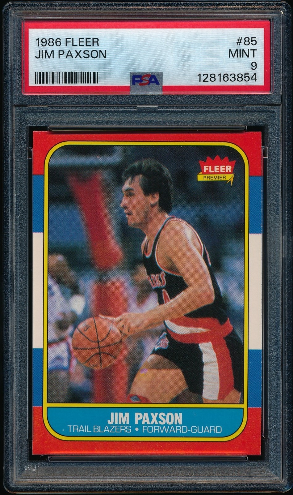 1986-87 Fleer Basketball Jim Paxson #84 Graded PSA 9 Mint