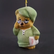 Jasco Snoozy Bear Ornament Chimer Bell Porcelain Caring Critter