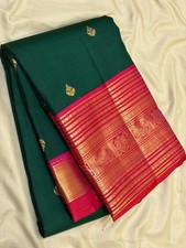 Bridal Kanchipuram Silk Korvai Kanjeevaram Silk Saree Festival Wear Sari for