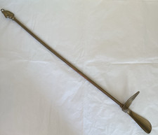 Vintage Brass Shoe Horn 27" Extra Long Horse Head Equestrian Valet Long Handled