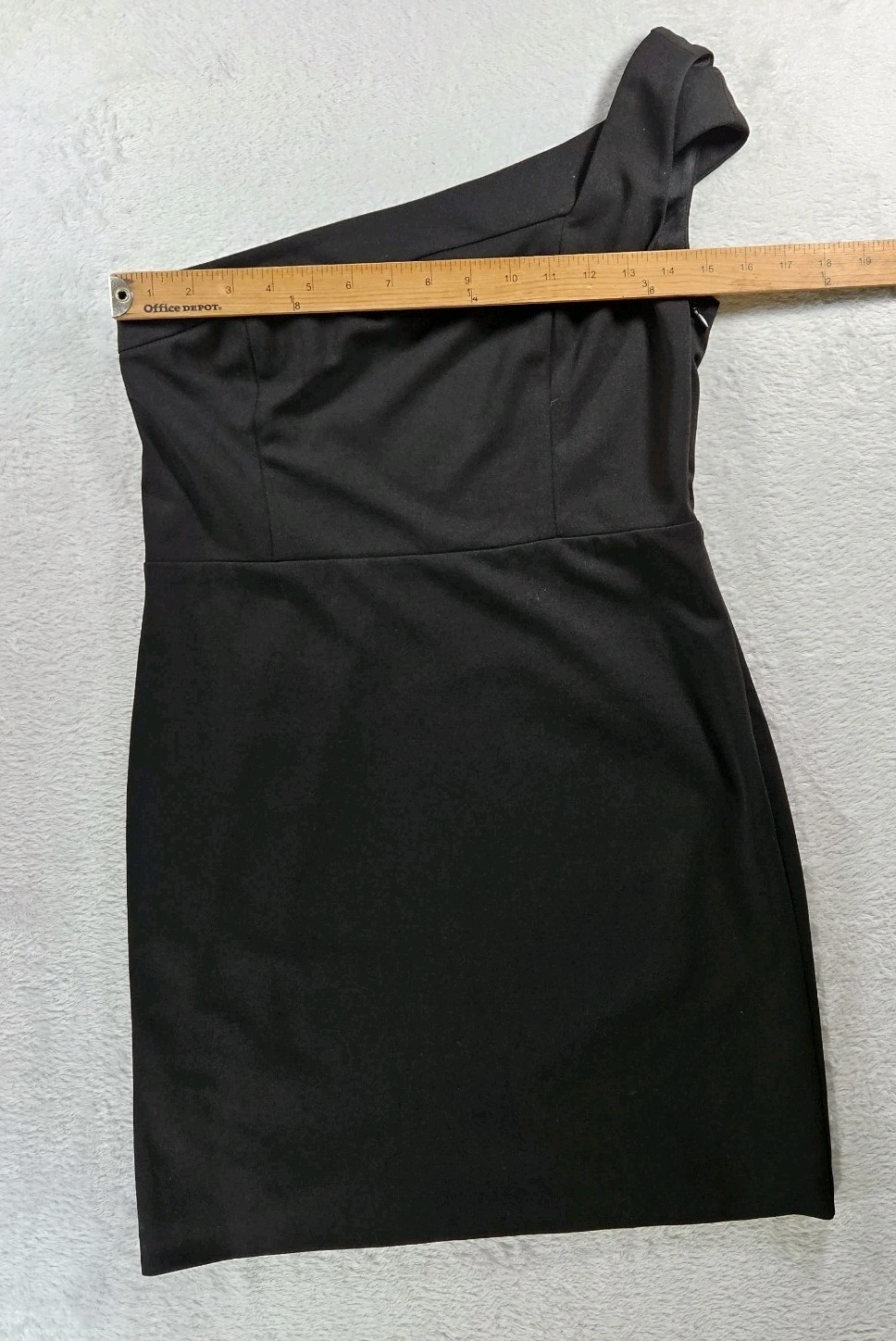 Sugar Lips Black Mini Dress One Shoulder Stretchy Pencil Little Black Dress Sz L