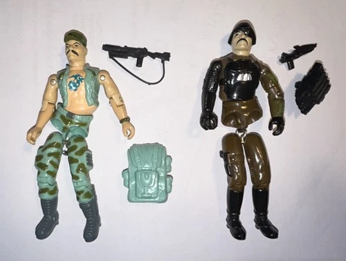 Vintage Lot 1983 Gung Ho G.I. GI Joe and Major Bludd with accessories -READ