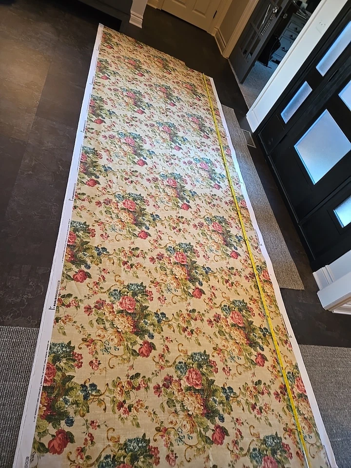 Richloom Scroll & Vine Flower Bouquet Brushed Upholstery Fabric 4.5 Yards 162" - Image 3 of 4