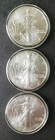 Lot of Three 2006 $1 American Silver Eagle Dollars in Capsules