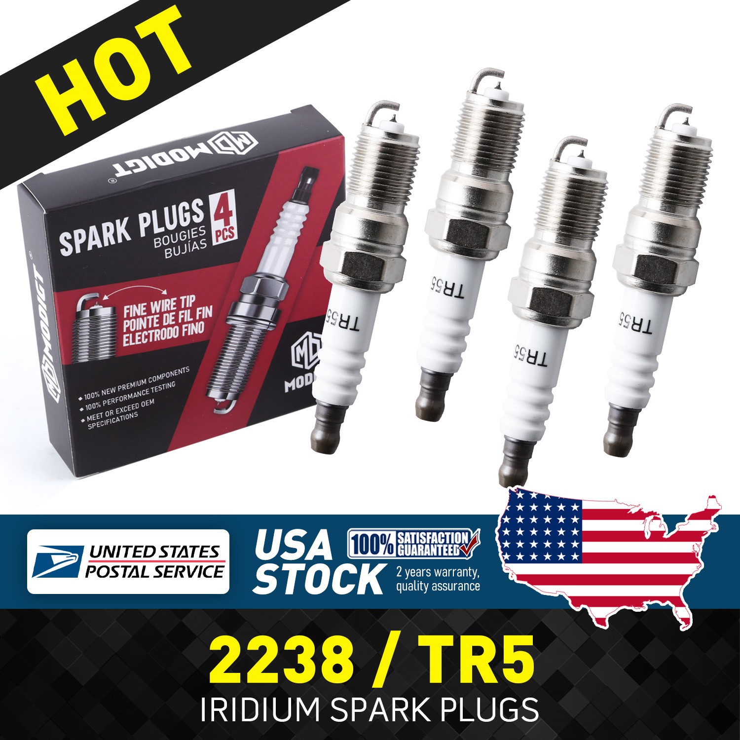 Premium 8 Pcs Replacement For NGK 2238 TR5 Iridium Spark Plugs New MGT