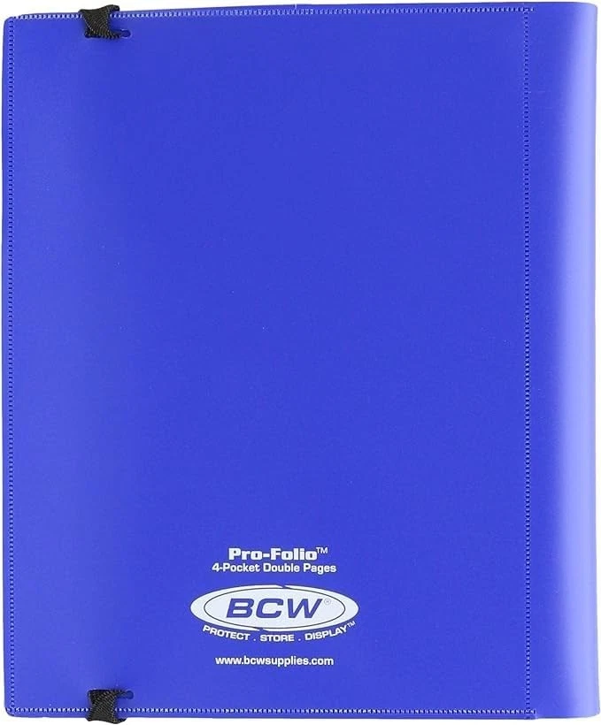 专业对开式 4 口袋卡相册蓝色侧面加载设计,集换式卡粘合剂,Hol — 第 3/3 张图片