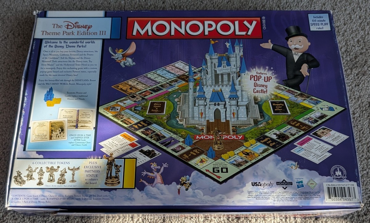 Monopoly: Disney Theme Park Edition III Board Game (parts only 