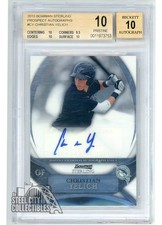 Christian Yelich 2010 Topps Bowman Sterling Prospect Rookie Auto BGS 10 Pristine