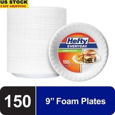 Soak Proof Disposable Foam Plates 9in 150 Count Leak Resistant Easy Cleanup New