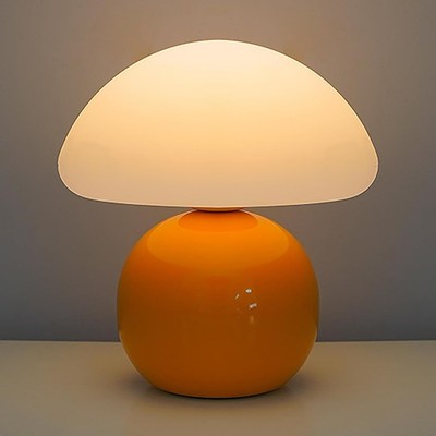 Cute Small Lamp, PE Lampshade, Ceramic Base, Adjustable Light Color and Brigh...