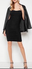 EXPRESS Black STRAPLESS RUCHED MESH Cocktail Dress Size Small Formal GOTH Y2K