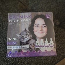 TriOak Cat Calming 4-Pack Kit Feline Anxiety Relief Pheromone Diffuser Refills