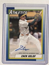 2025 Topps Update Series - 1990 Topps Baseball Autographs Zack Gelof On Card A’s