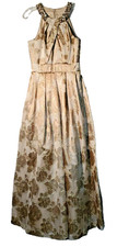 Eliza J Women's Beaded Halter Gown Champagne Size 4 MSRP $308