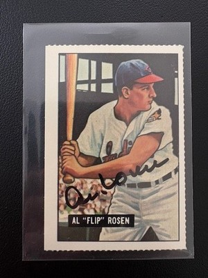 Al Rosen Signed 1951 Bowman Reprint Autograph Auto