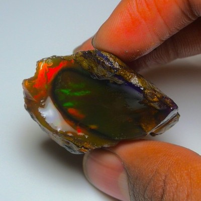 Ethiopian Oil Opal Specimen 72.70  cts Natural Rough Gemstone - Fire Opal Roug