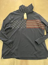 NWT new PUMA X Volition USA flag hoodie sweatshirt navy blue men's XL UPF 50
