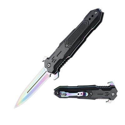 Dark Side Blades Spring Assisted Knife w/Nylon Fiber Handle & Clip-Tinite Coated