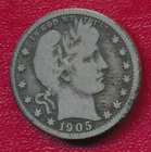 1905-S BARBER SILVER QUARTER **VERY NICE CIRCULATED GOOD** FREE SHIP!!