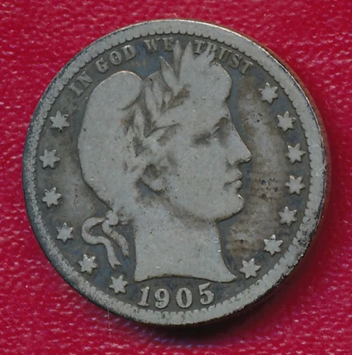 1905-S BARBER SILVER QUARTER **VERY NICE CIRCULATED GOOD** FREE SHIP!!