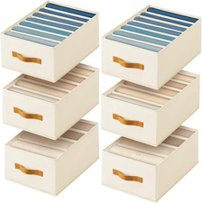 Clothes Organizers and Storage - 4/5/7 Grids Fabric Jeans Organizer with Handles