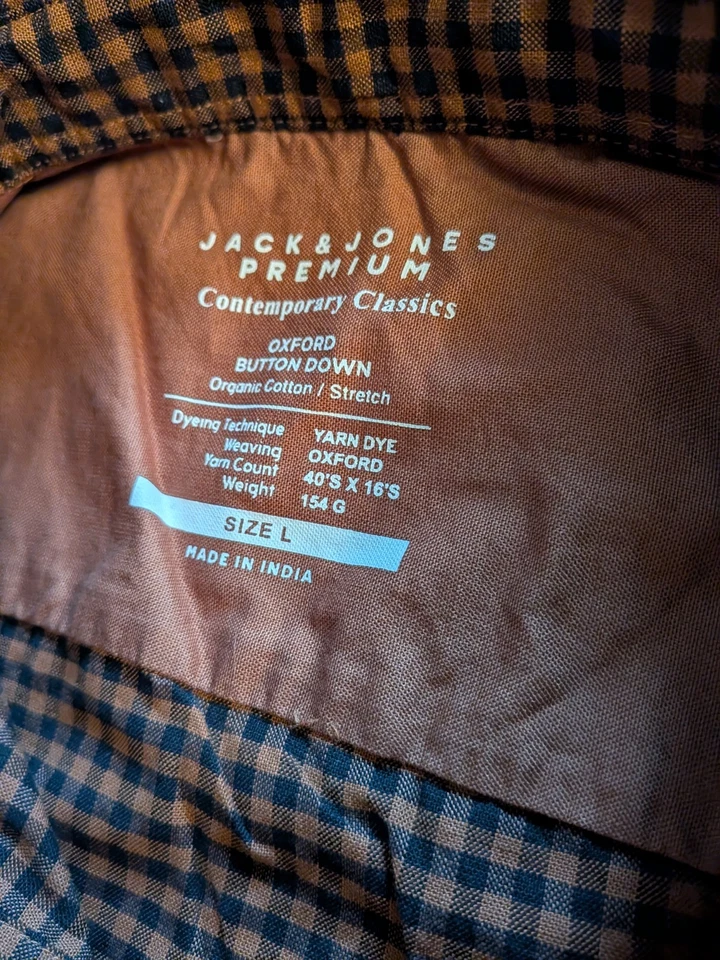 Jack & Jones Brook Oxford Long Sleeve Shirt Black Onyx Size Large NWT - Image 3 of 4